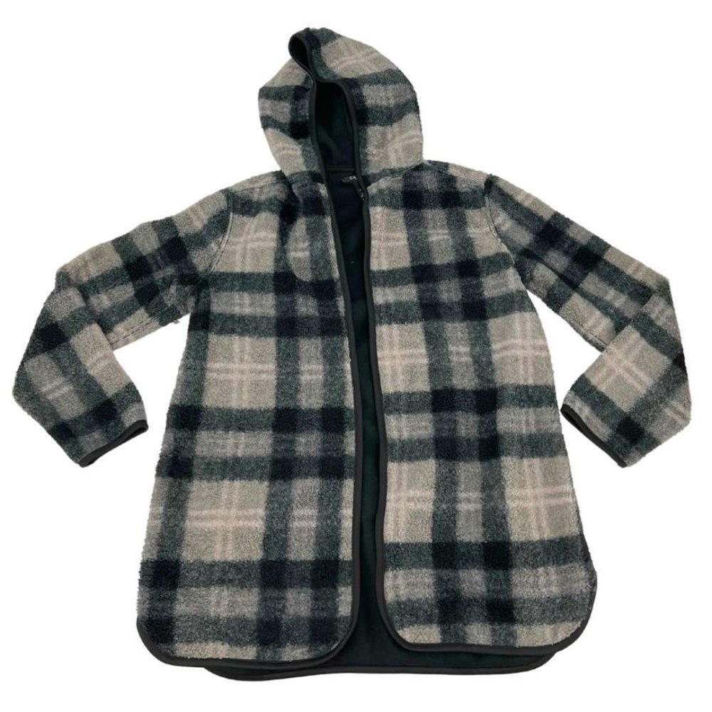 Santana | Women's Reversible Open Front Cardigan | Black & Tan | Size S/M